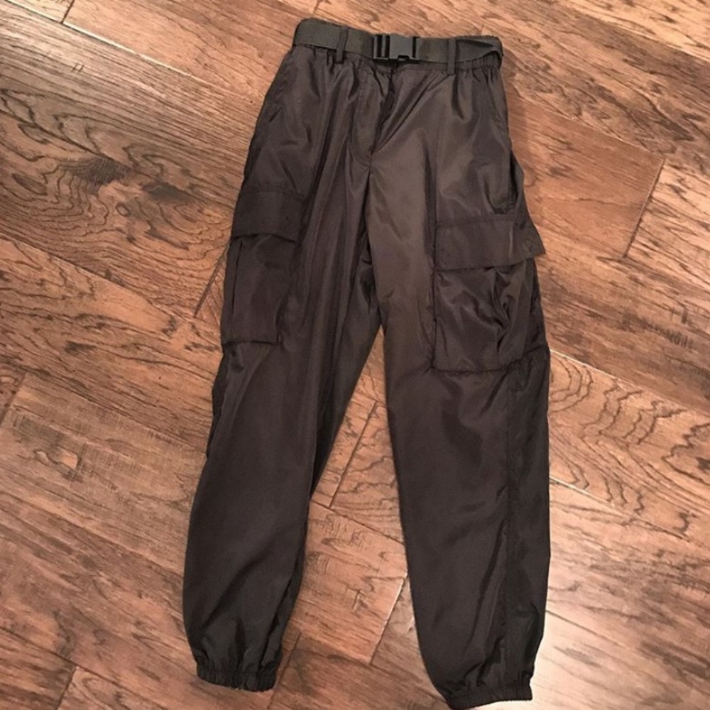 Black Buckle Joggers
